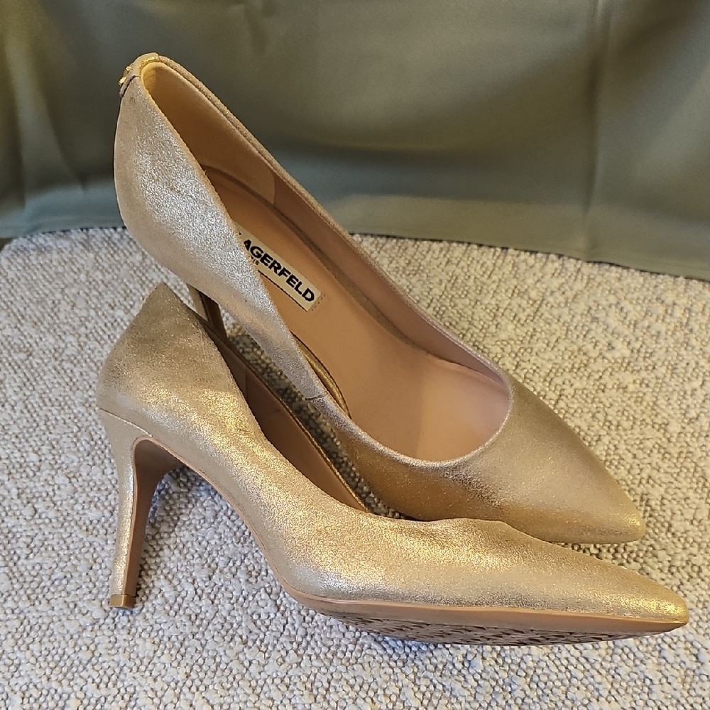 Karl Lagerfeld Shimmering Gold Heels